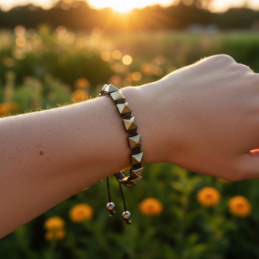 Pyrite Adjustable Bracelet for Wealth