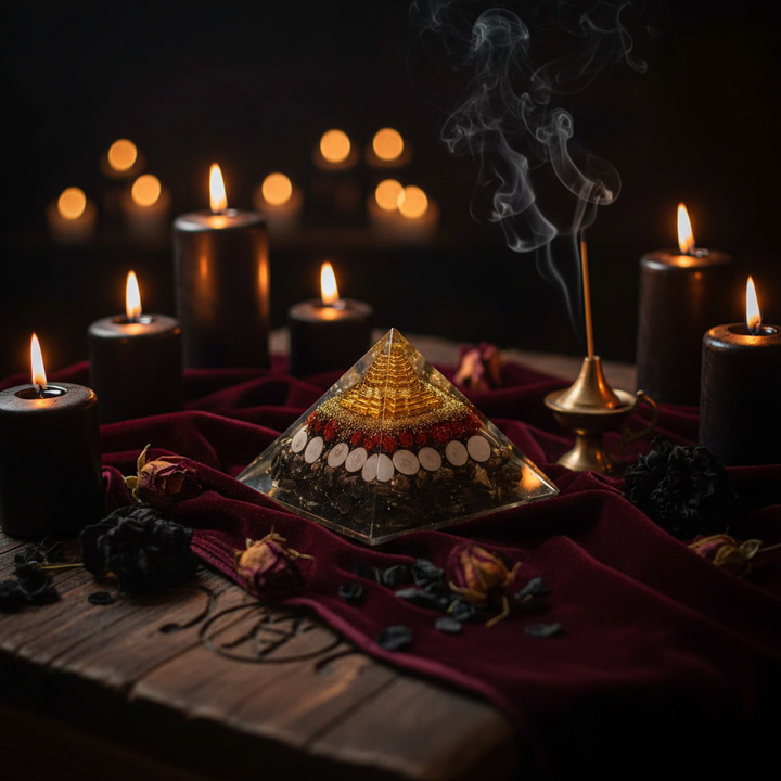 Sacred Golden Temple Protection Orgone Pyramid for Meditation & Vastu