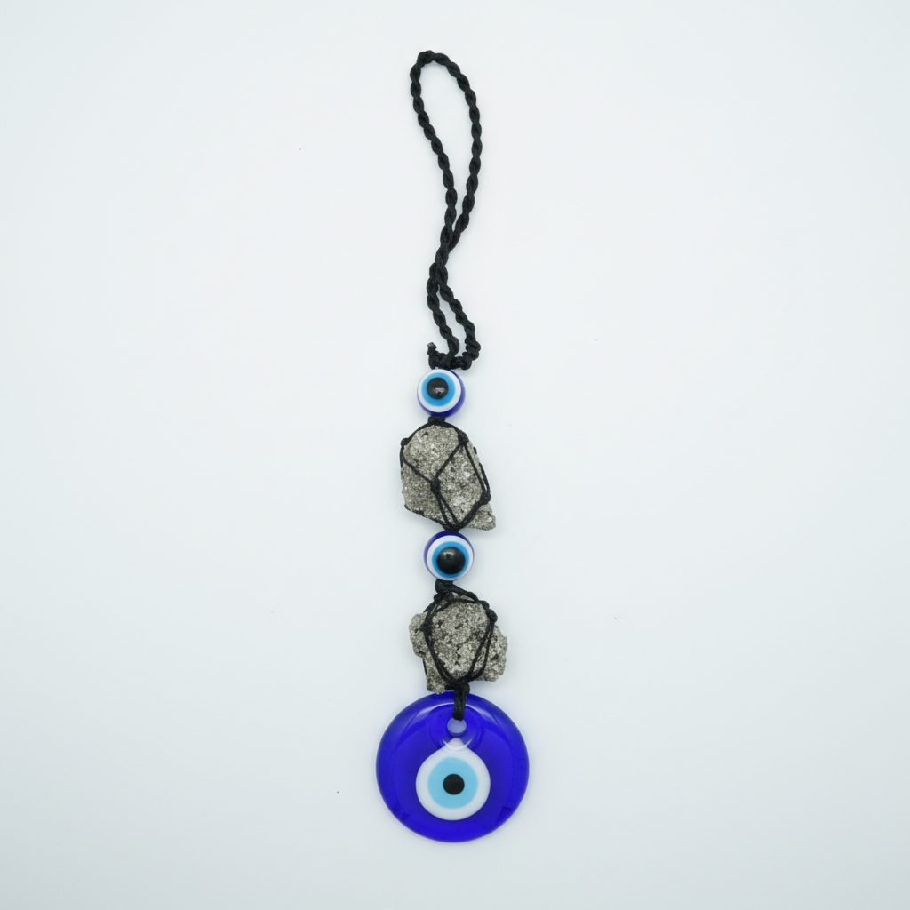 Evil Eye Nazar Hanging with Pyrite