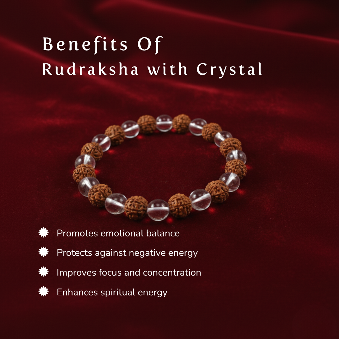 Rudraksha with Crystal Bracelet