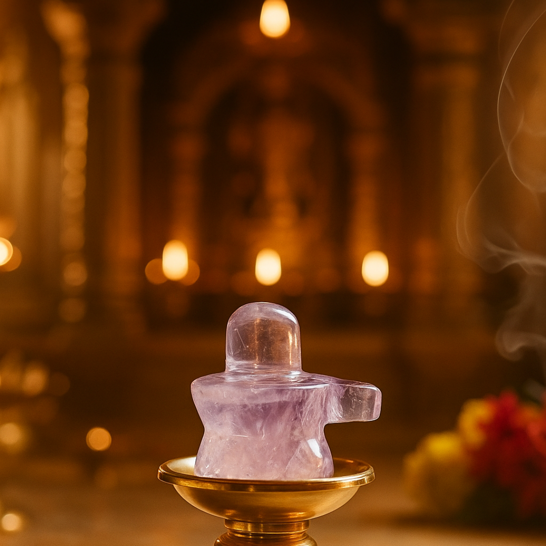 Natural Amethyst Crystal Shivling