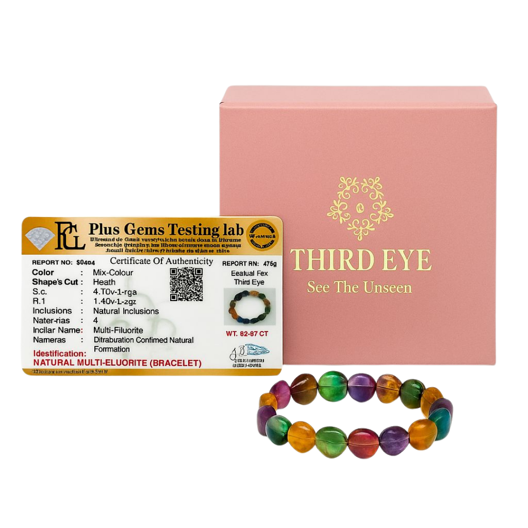 Multi Flourite Tumble Bracelet - Abhimantrit & Certified