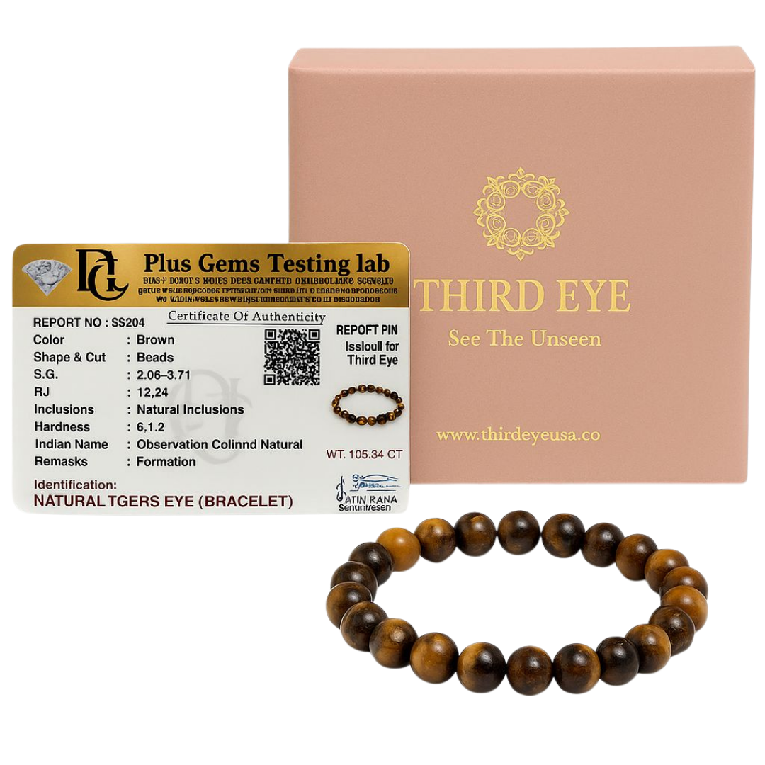 Triple Protection Bracelet Hematite, Tiger Eye, Black Obsidian