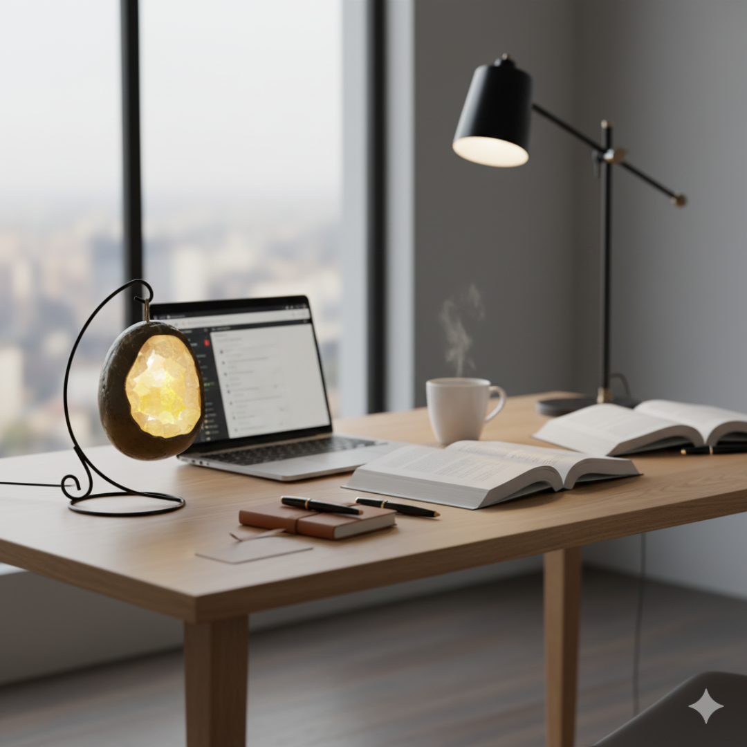 Natural Crystal Nest Lamp – Spiritual Home Decor