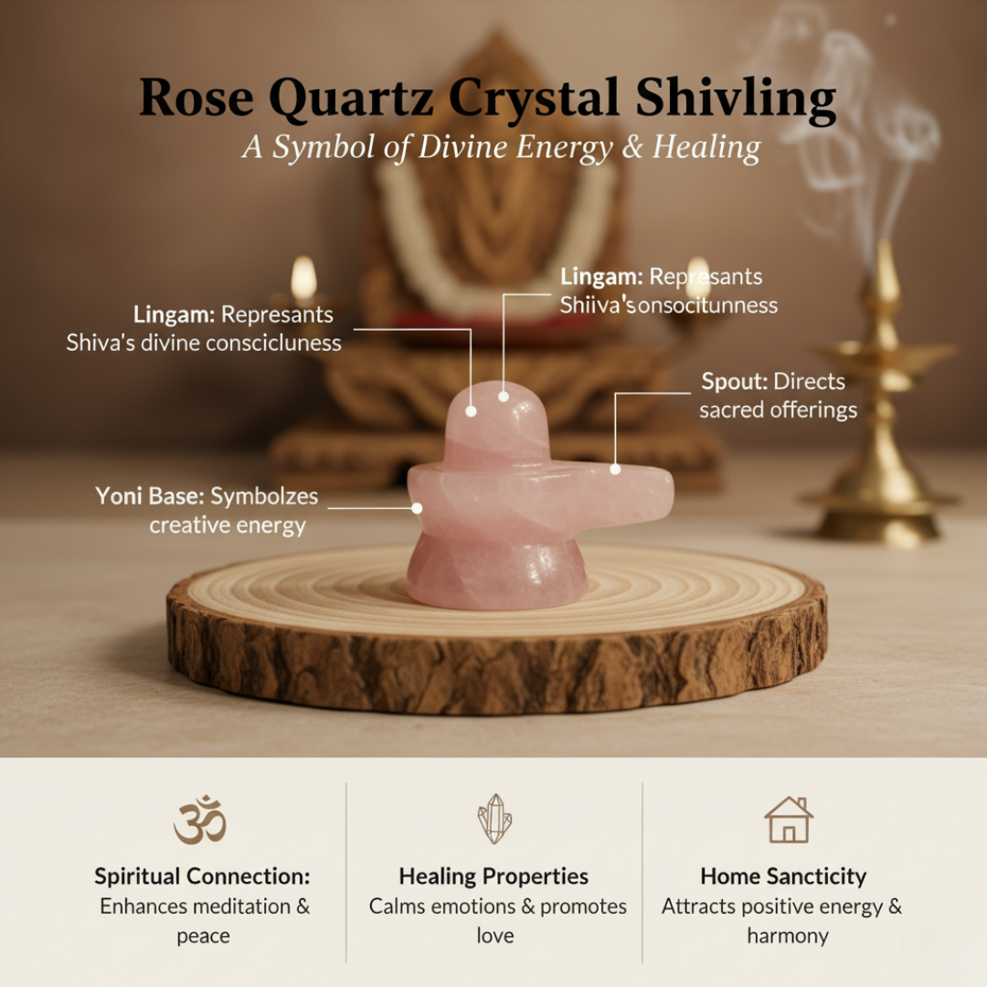 Rose Quartz Crystal Shivling
