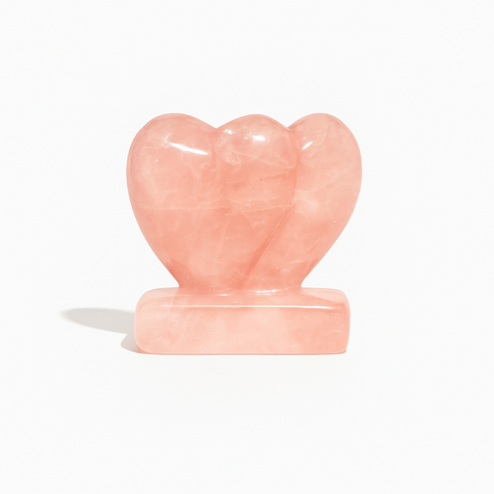 Rose Quartz Double Heart Crystal