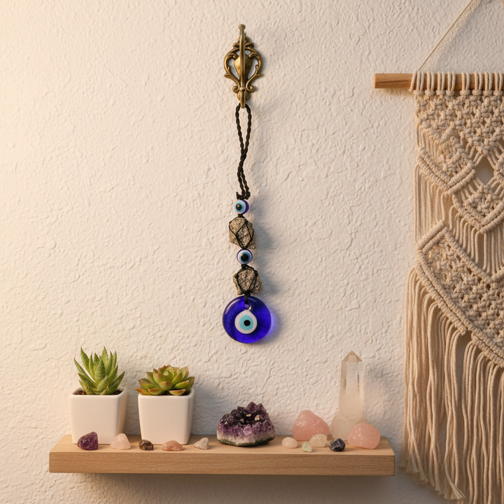 Evil Eye Nazar Hanging with Pyrite