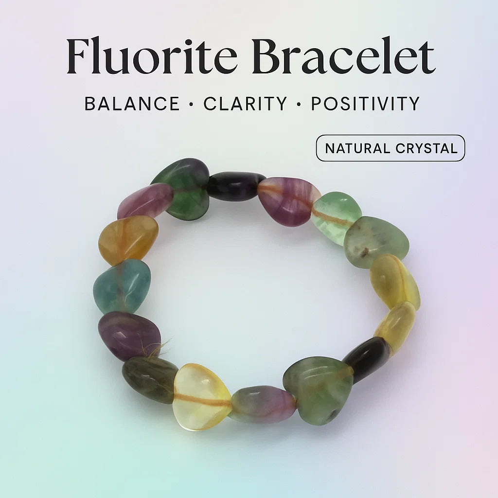 Multi Flourite Tumble Bracelet - Abhimantrit & Certified