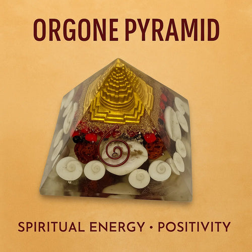 Golden Orgonite Energy Pyramid | Positivity & Protection