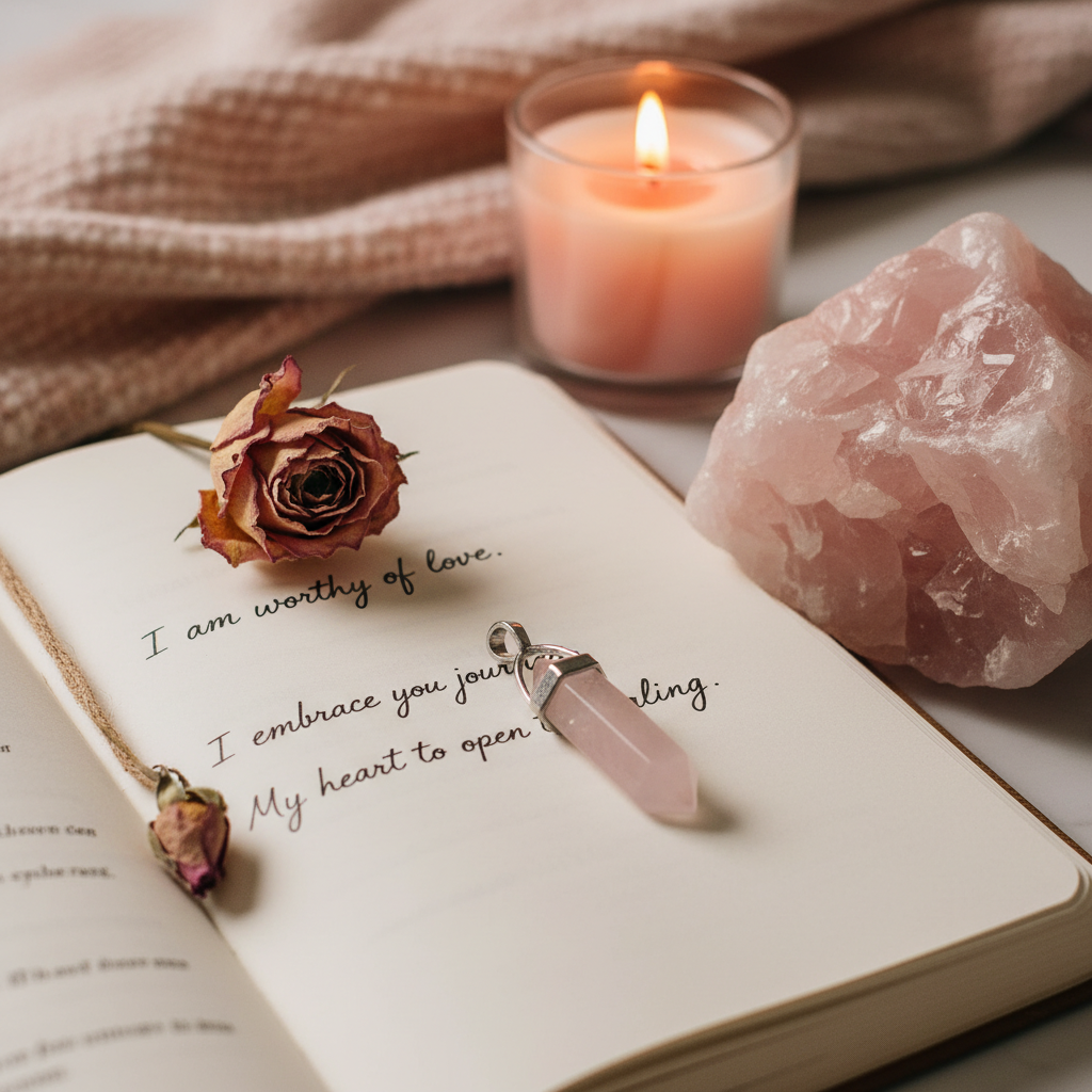 Rose Quartz Healing Crystal Point Pendant